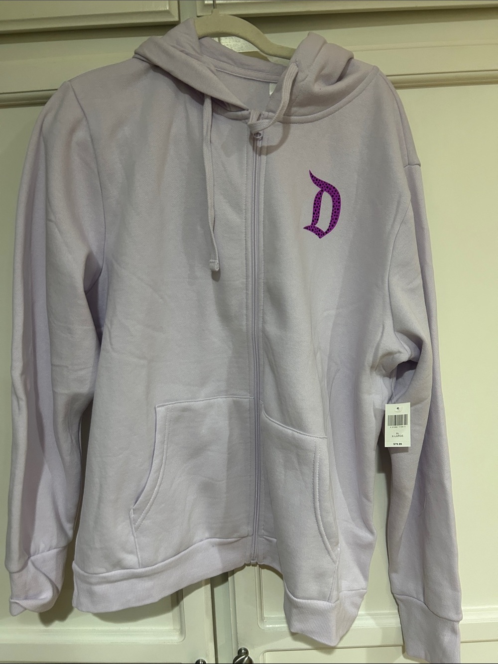 Disney Lilac Zip-Up Hoodie with Purple D Emblem